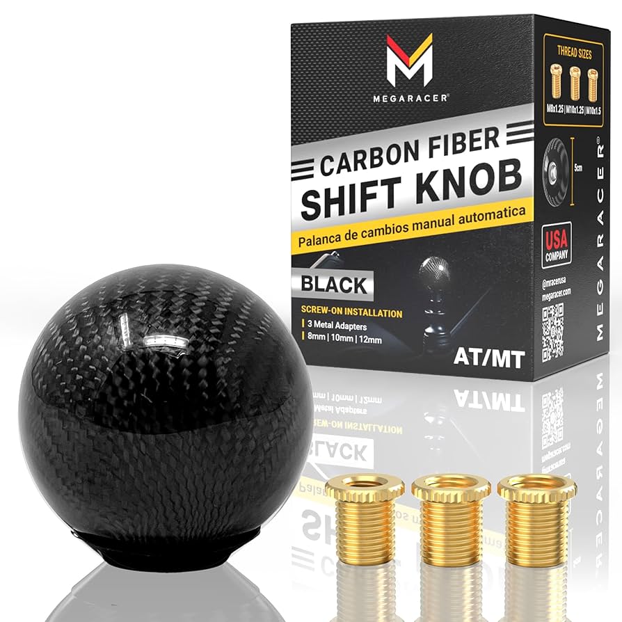 Amazon.com: Mega Racer Ball Black Carbon Fiber Shift Knob