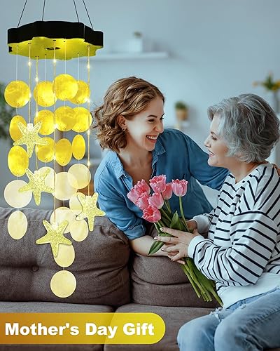 Vista 61 de Toodour Campanillas de viento solares para exteriores, luces colgantes de Pascua pastel con 2 modos, luces de conchas de luz regalos para mamá