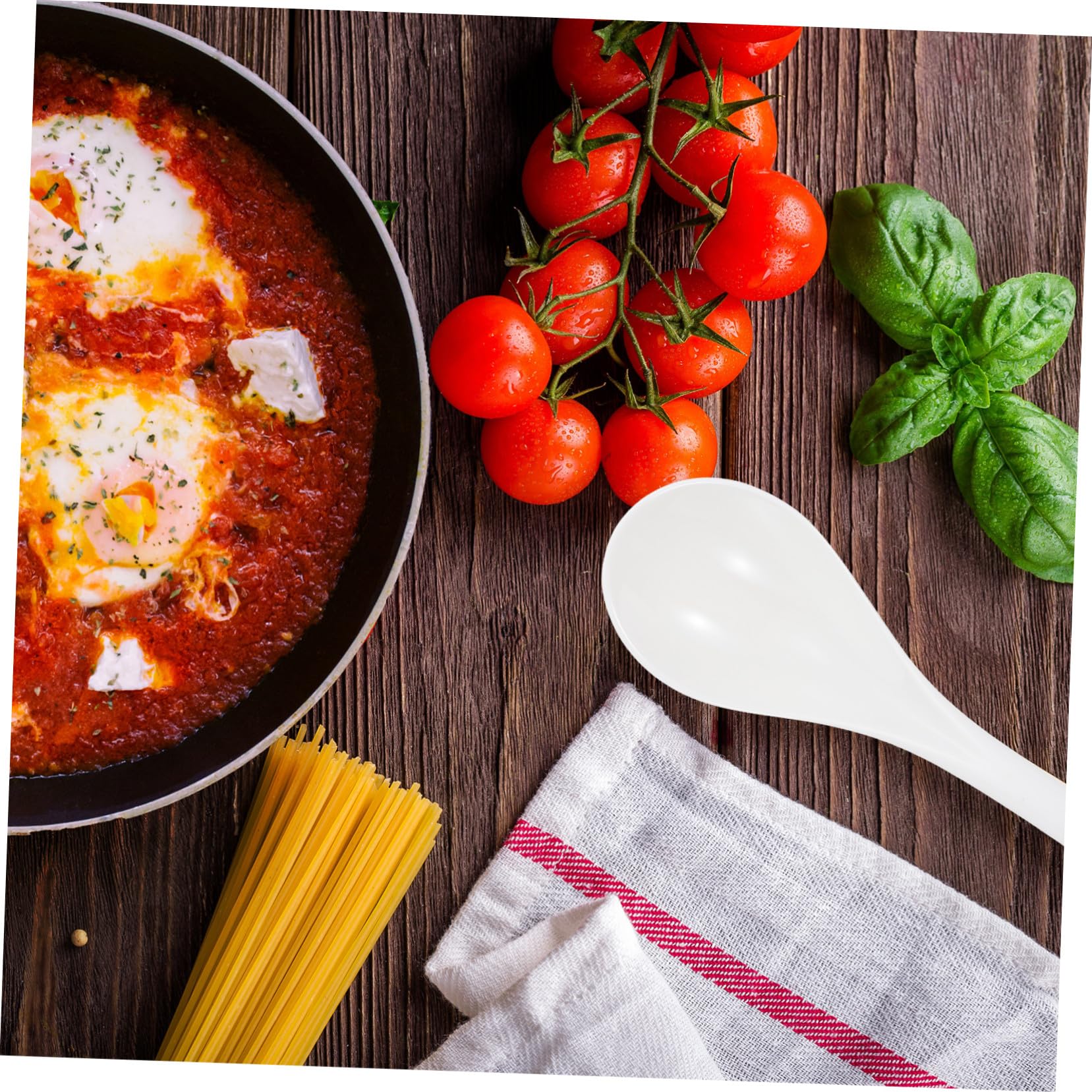 Hemobllo 6 piezas Unidades Cucharas de Sopa Cerámicas Resistentes Aptas Lavavajillas Utensilios Cocina Restaurante