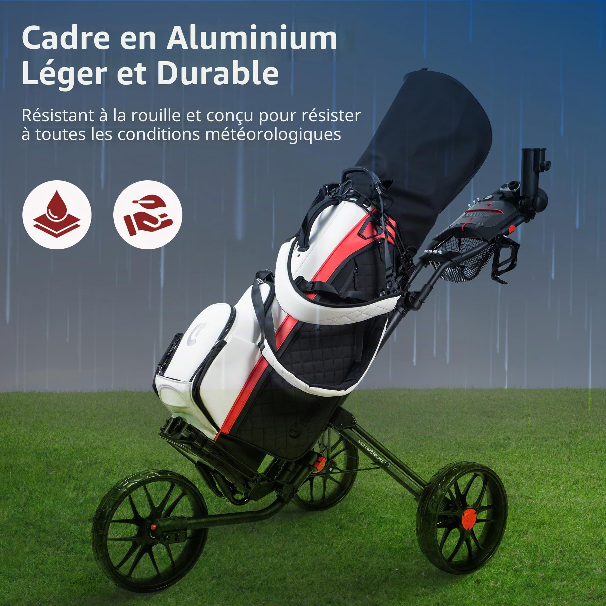 CaddyTek Caddylite 15.3 V2 Chariot de Golf à Quatre Volets, léger, 3 Couleurs