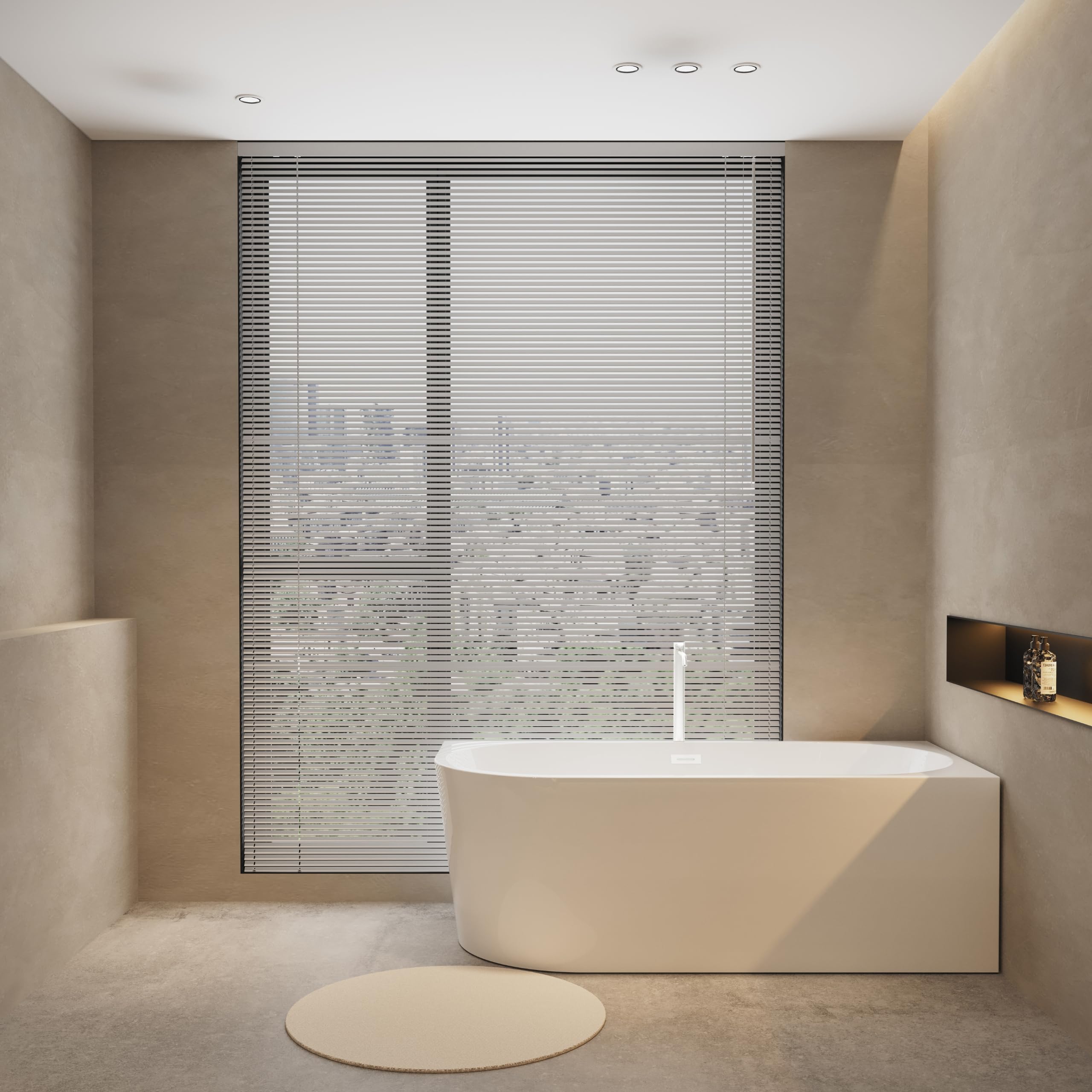 Vasca da Bagno Angolare Autoportante AVOLA - Acrilico con Struttura in Acciaio - 6 Piedini di Stabilizzazione - Troppopieno e Tappo a Scatto - diritto - Bianco - 170x80cm