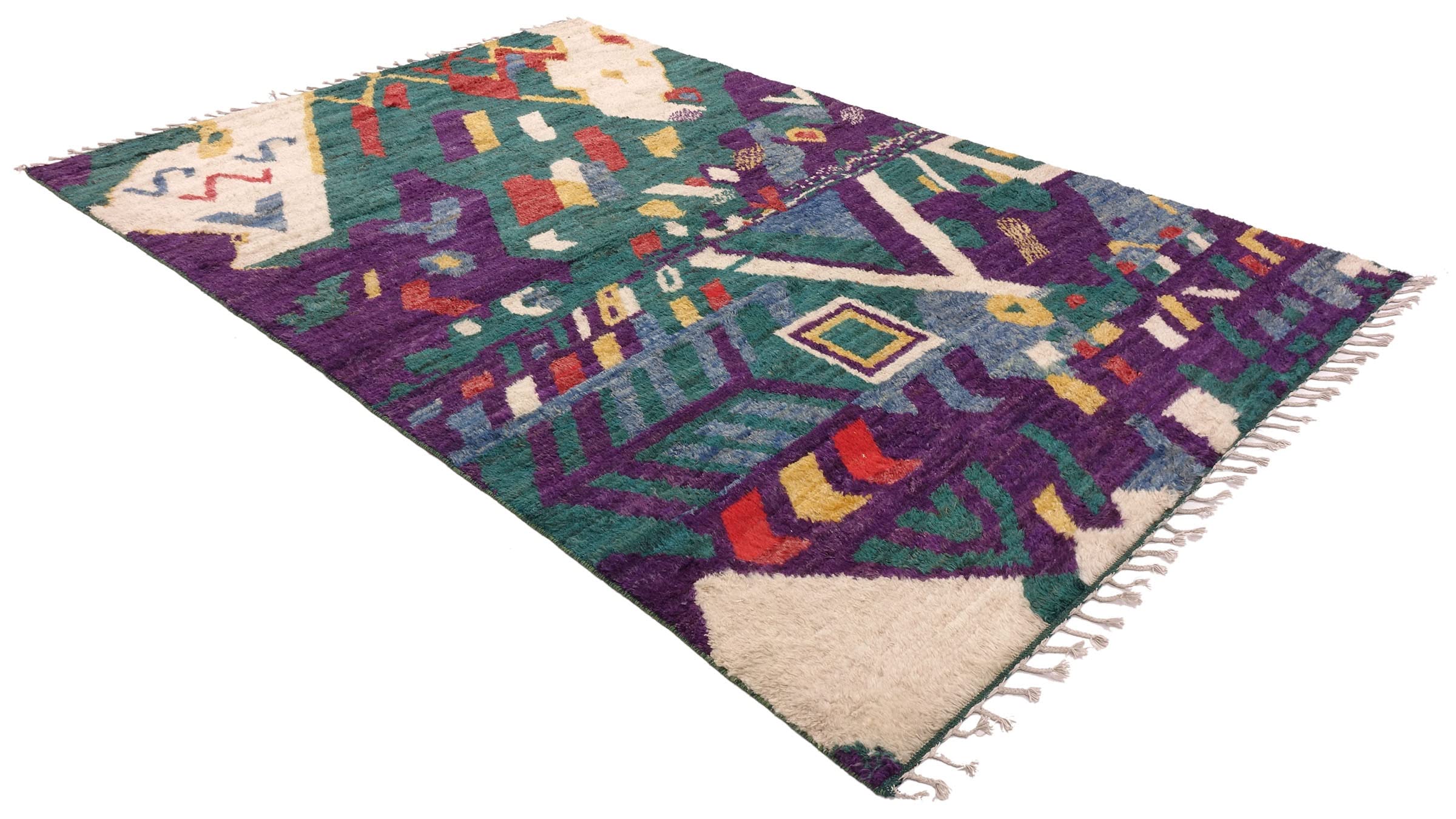 Afghan Berber Maroccan Tapis design tissé à la main Vert moderne Orient B 200 x 300 cm