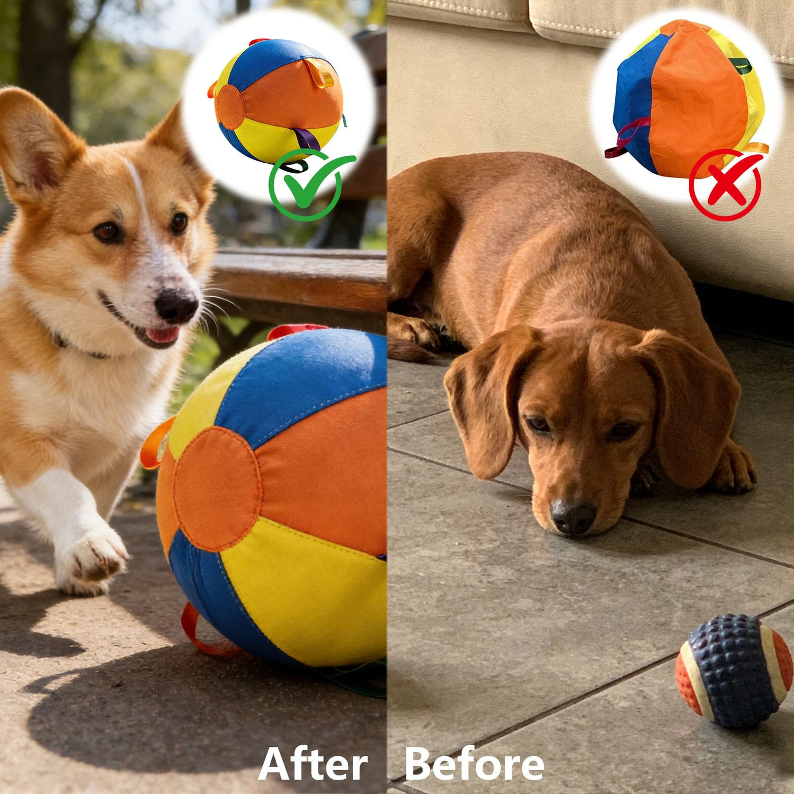 Juguete inflable para perros con asa, variante amarillo, C, juguete de entrenamiento para perros, para juegos de arrastre y trabajo conjunto, para uso diario en casa y de viaje