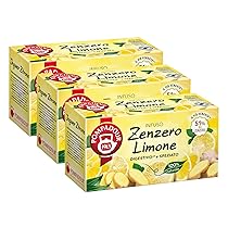 Pompadour, Infuso Zenzero e Limone, 60 Filtri (3 Confezioni da 20 Filtri), Aromatico e Speziato, 100% Naturale, Senza Lattosio, Glutine e Allergeni, Vegan