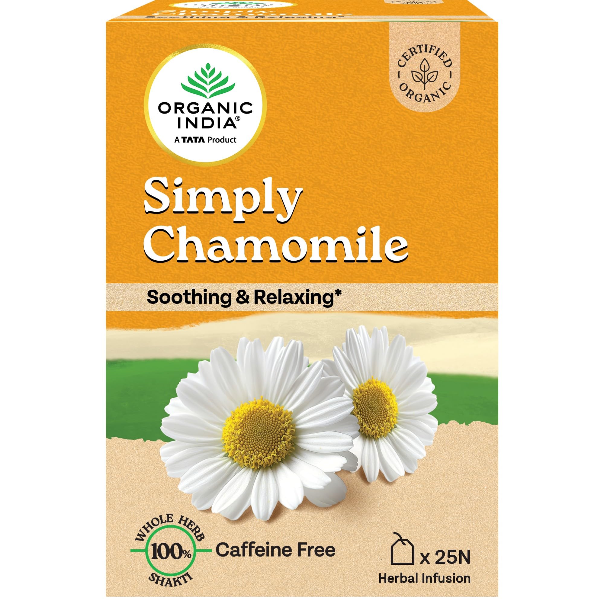 ORGANIC INDIA Simply Chamomile 25 Tea bags (Pack of 1)