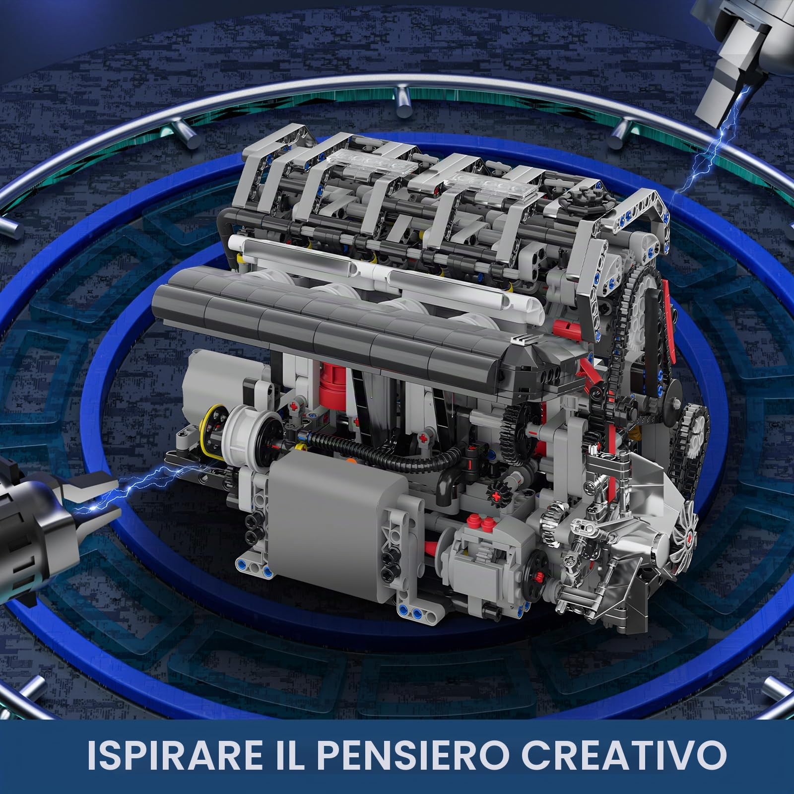 Mould King 10087 Tecnica L4 Engine Kit Building Blocks Modello Motore Morsetto Blocchi Motore Simulazione con Kit Motore Funzionale per Adulti (1787 Parti)
