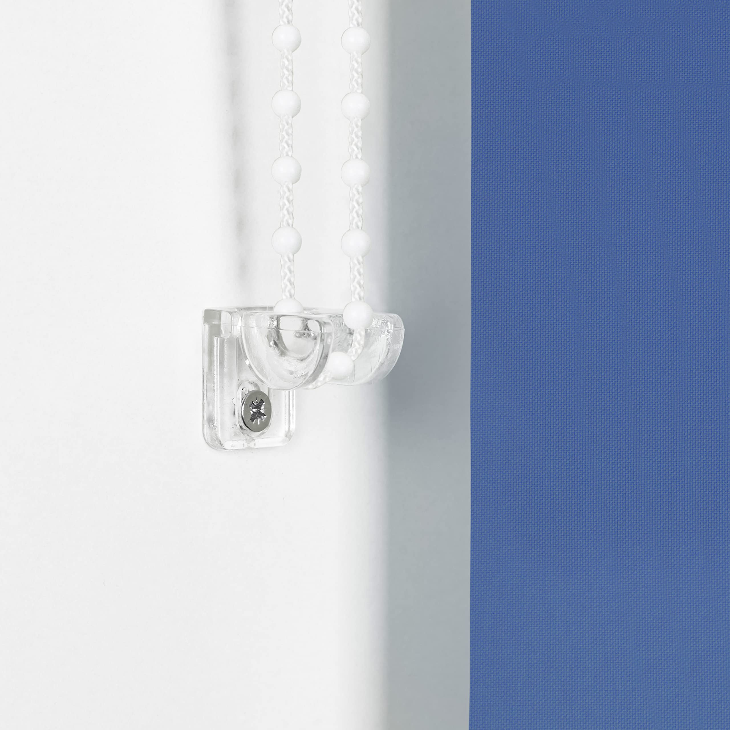 ROLLMAXXX Verdunkelungsrollo mit Bohren 130 cm Blau | Verdunklungsrollo zum bohren, Fensterrollo mit Kettenzug für Wand & Decke, Rollo
