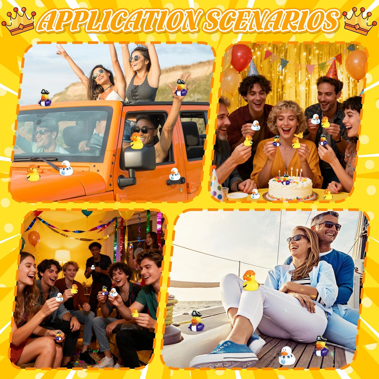 12-Pack Mini Pirate Rubber Ducks, 3 Unique Designs - Funny Duck Decorations for Pirate Party Decor & Carnival Favors, Premium Material for Adults & Party Enthusiasts