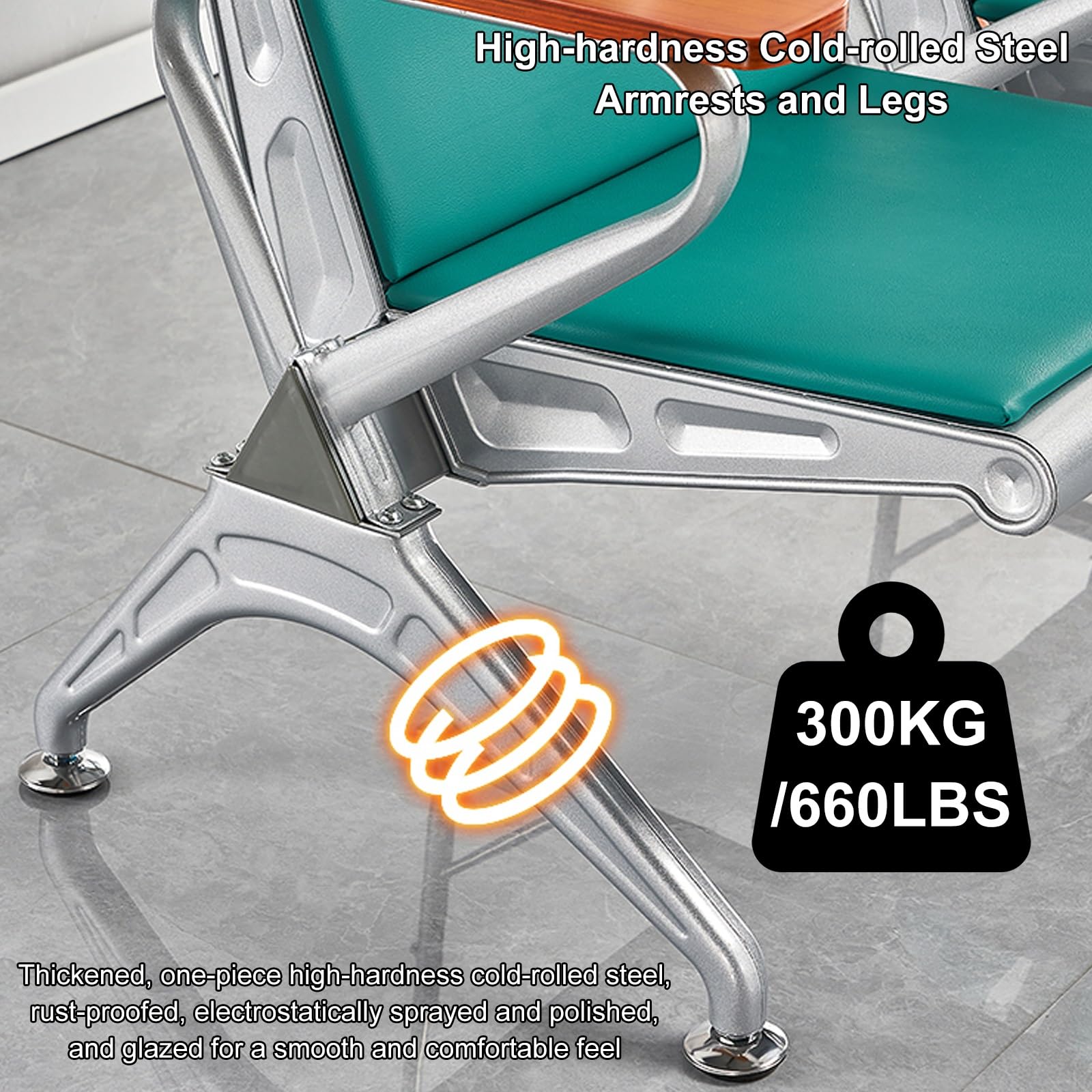 Fauteuil inclinable avec Support pour Usage médical Salle d'attente, siè Confortable avec accoudoir en Bois Massif