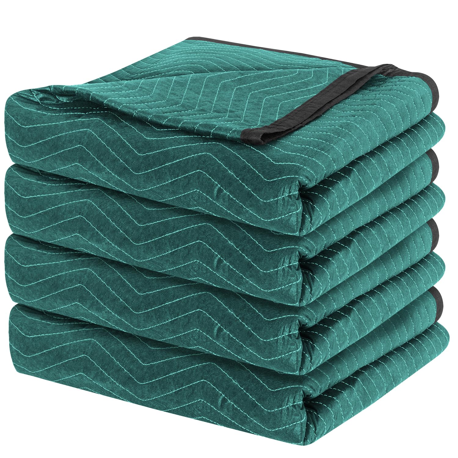 Moving Blankets 4 Pack, Double Extra Large 144"x80" – Green