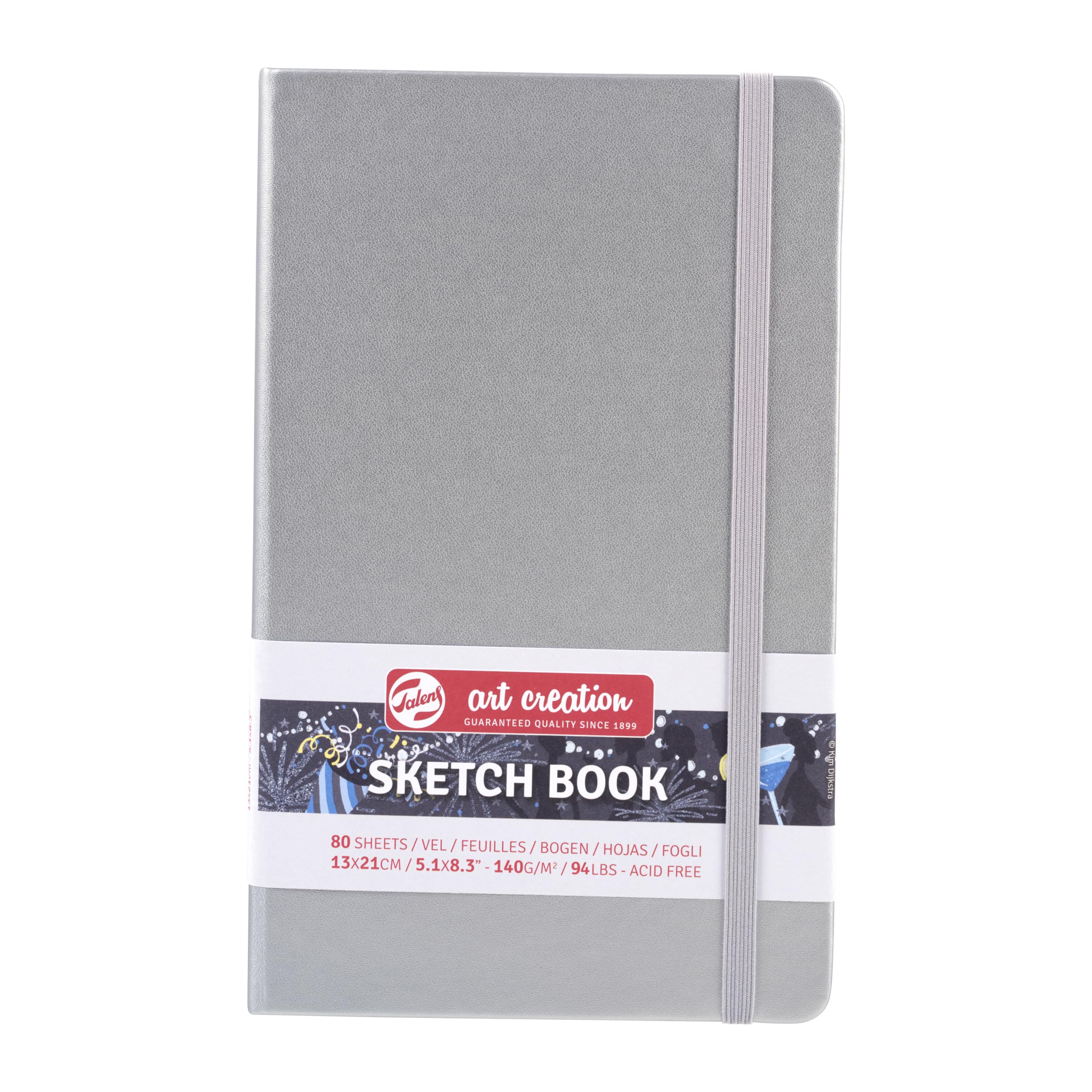 Tarrence T9314-042M 405843 Art Creation Sketchbook, Drawing Notebook, 5.1 x 8.3 inches (13 x 21 cm), Shiny Silver, Thickness 5.9 oz/yd², Fine, Acid Free Paper, 80 Sheets Bound