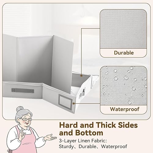 Miniatura 2 de GRANNY SAYS Caja de almacenamiento plegable de 4.5 pulgadas para debajo de la cama con tapa, organizador resistente con parte inferior reforzada Gris