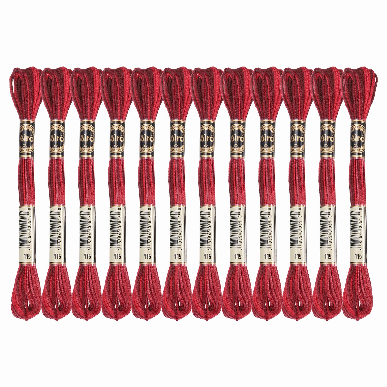 PATIKIL 12 Skeins Embroidery Floss, Polyester Embroidery Threads Bracelets String for Cross-Stitch Hand Embroidery, Dark Red