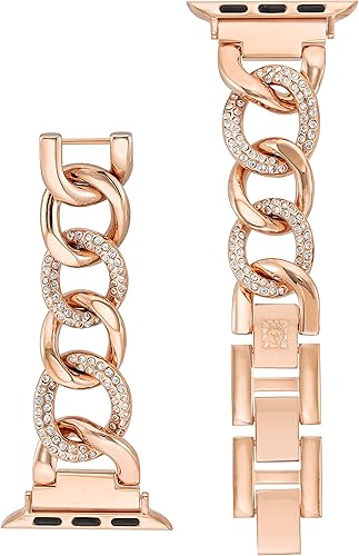 Miniatura 3 de Anne Klein Pulsera de cadena de moda para Apple Watch, segura, ajustable, correa de repuesto para Apple Watch, se adapta a la mayoría de muñecas,