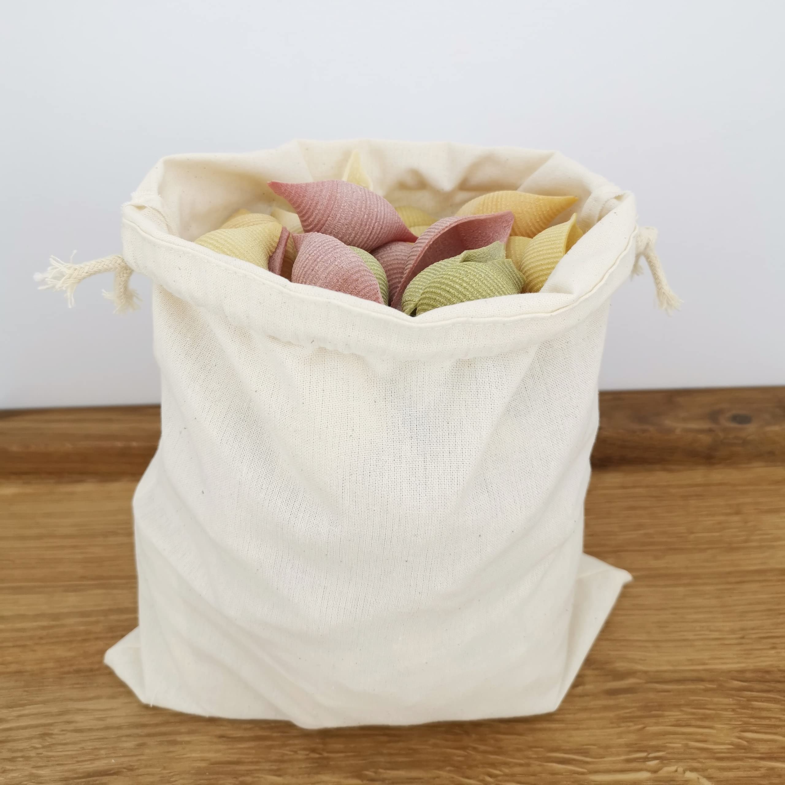 IDEA HOME Bawełniane Woreczki ze Sznurkiem 25 x 30 cm - 10 Sztuk - Torebki na Prezenty, Biżuterię, Wesele, Boże Narodzenie