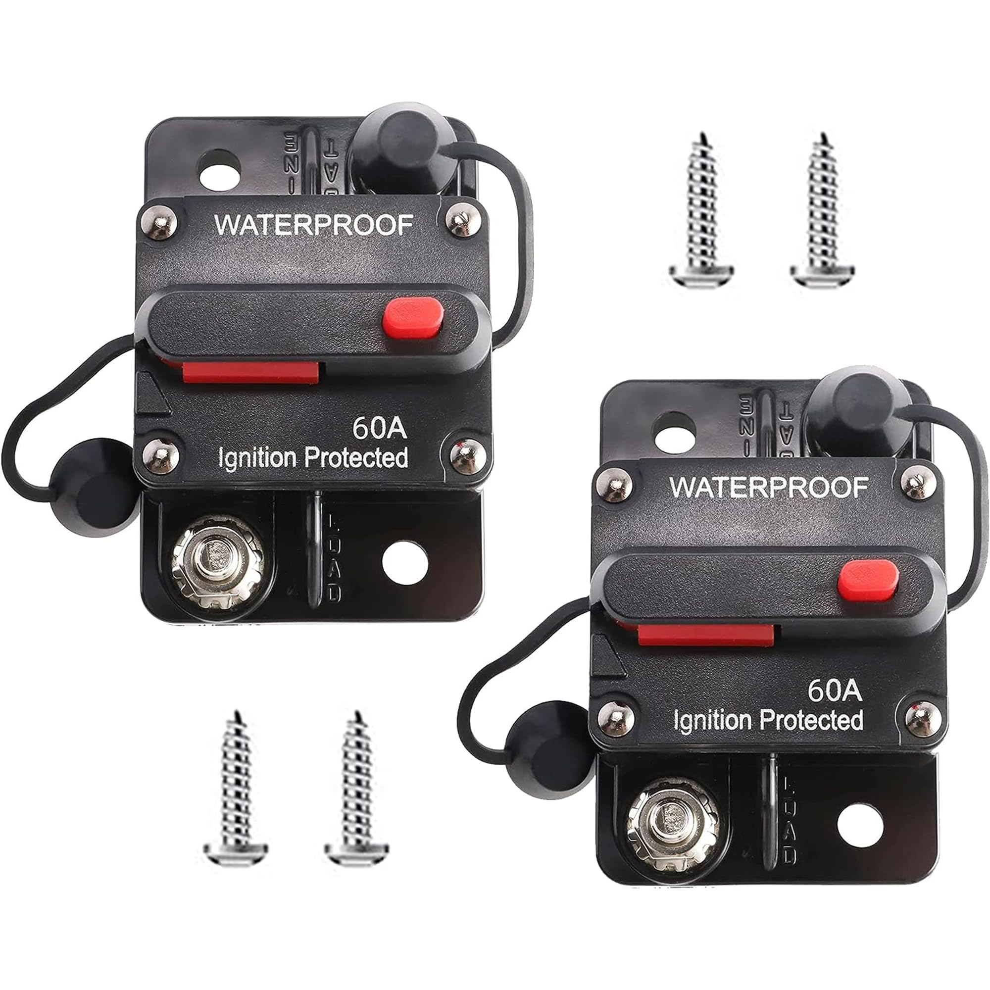 Interruttore Salvavita DC 12V-24V 60A Con Reset Manuale - Adatto Per Impianti Audio Auto, Barche, Camper E ATV, Sostituisce Fusibili