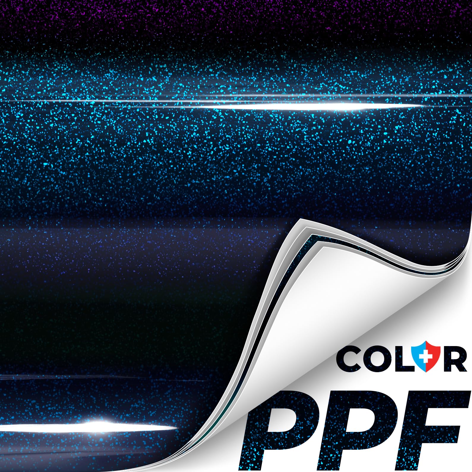 ColorFusion PPF by VViViD, Gloss Cosmic Blue Dry Apply PPF Vinyl Car Wrap Roll 1ft x 5ft