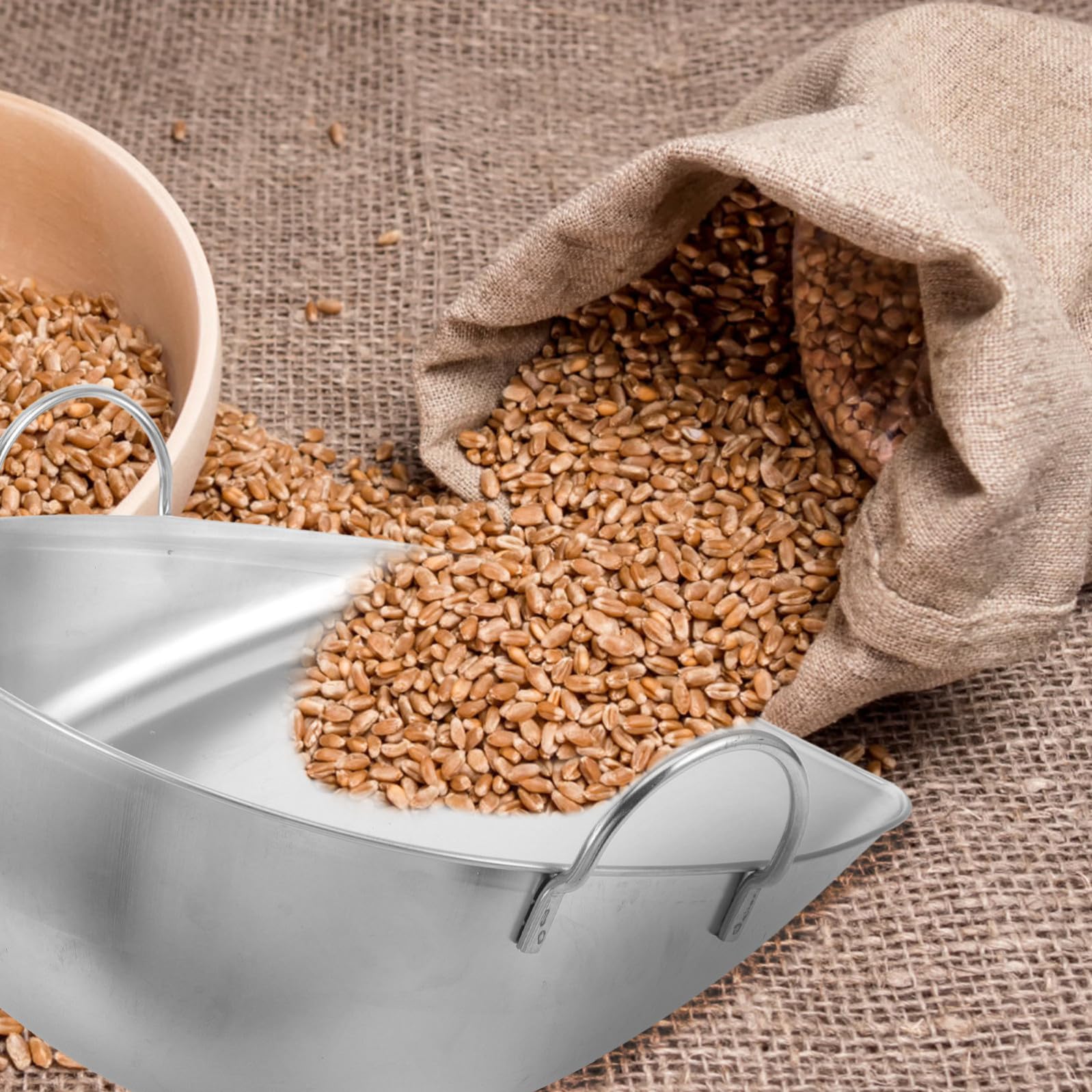 Pala per Granaglie in Acciaio Inossidabile Resistente e Facile da Pulire, Pala per Immondizia Portatile per Piccoli Orti e Grandi Aziende Agricole