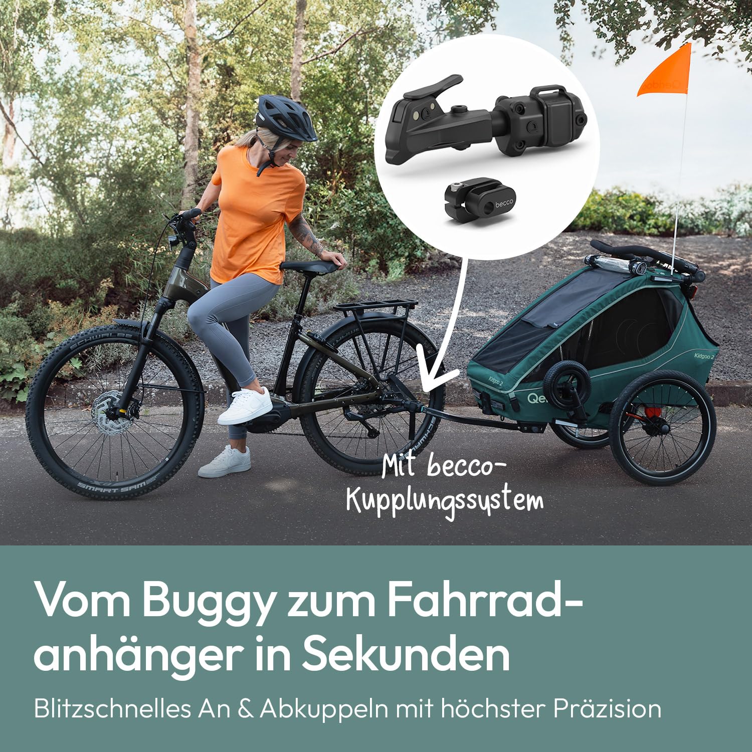 Qeridoo Kidgoo 2 | Fahrradanhänger 2 Kinder | Mit Federung & 3-in-1 Verdeck | Fahrrad Anhänger für Zwei | Komfortabel & Sicher | Hochwertiger Kinderfahrradanhänger & Jogger Kinderwagen