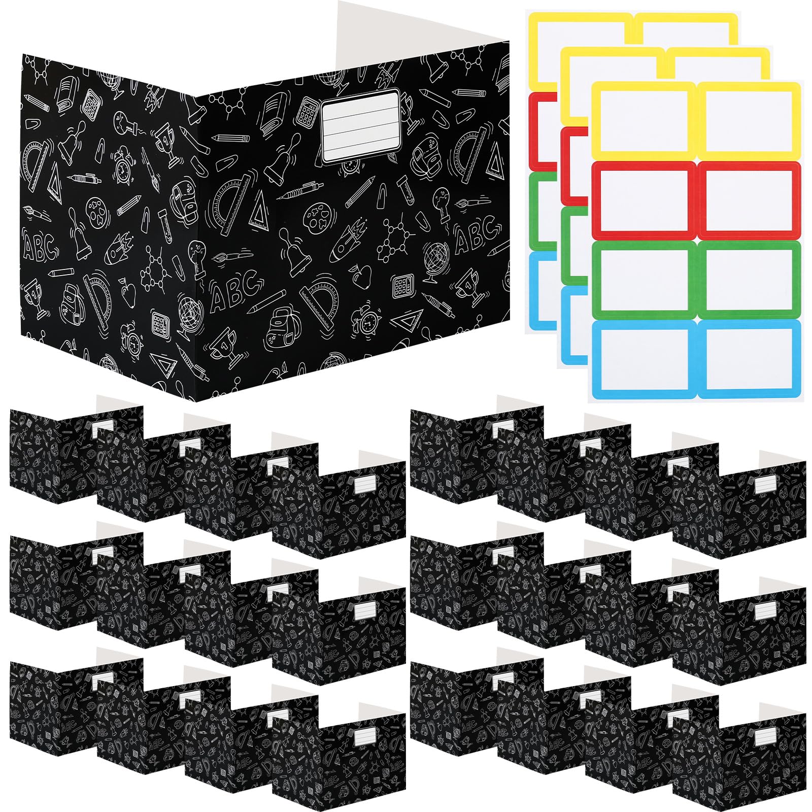 Sabary 24 Pack Desk Dividers for Students,Study,Black