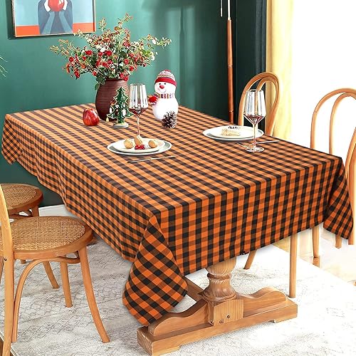 Miniatura 10 de Urban Villa - Mantel de mesa 100% algodón, para uso diario, cenas familiares o fiestas en interiores o exteriores, a cuadros, modelo de Pascua,