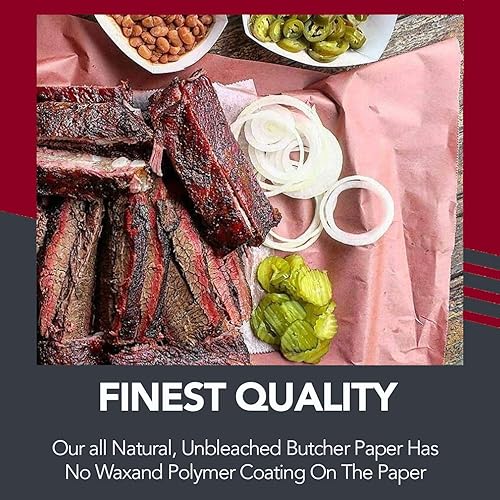 Miniatura 4 de Rollo de papel de carnicero rosa, 12 pulgadas x 60 pies, sin encerar, sin blanqueador, perfecto para ahumar carne, pechuga, hervir cangrejos o