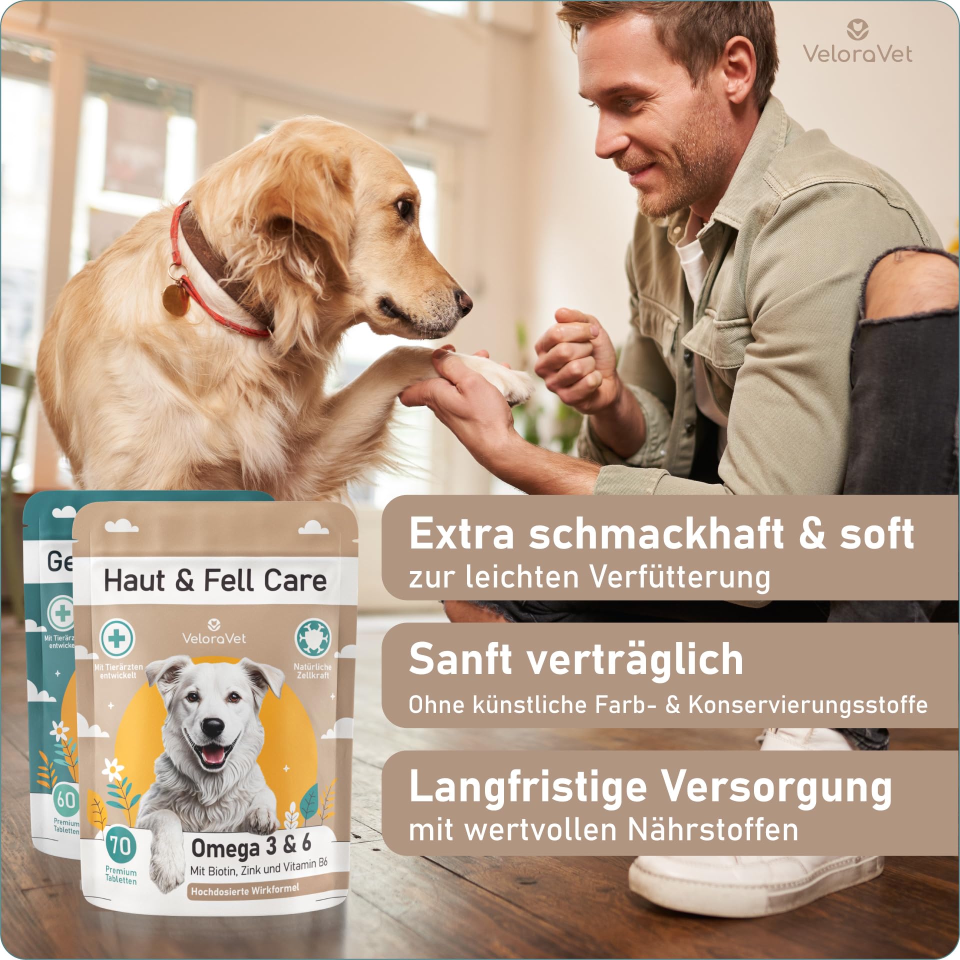 Gelenk & Fell Kombi für Hunde – Gelenktabletten + Omega 3 Snacks