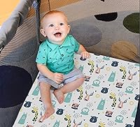 Vista 102 de Las sábanas bajeras de colchón 100% algodón orgánico se ajustan y son compatibles con Graco Pack n Play, Babyletto, Pamo Babe, Baby Trend y muchos