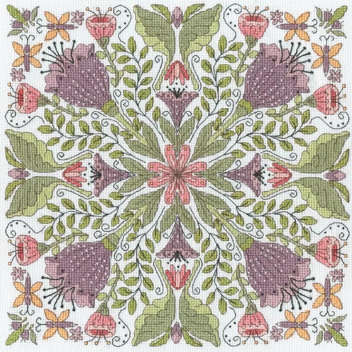 Bursting Blooms Cross Stitch Kit By Bothy Threads