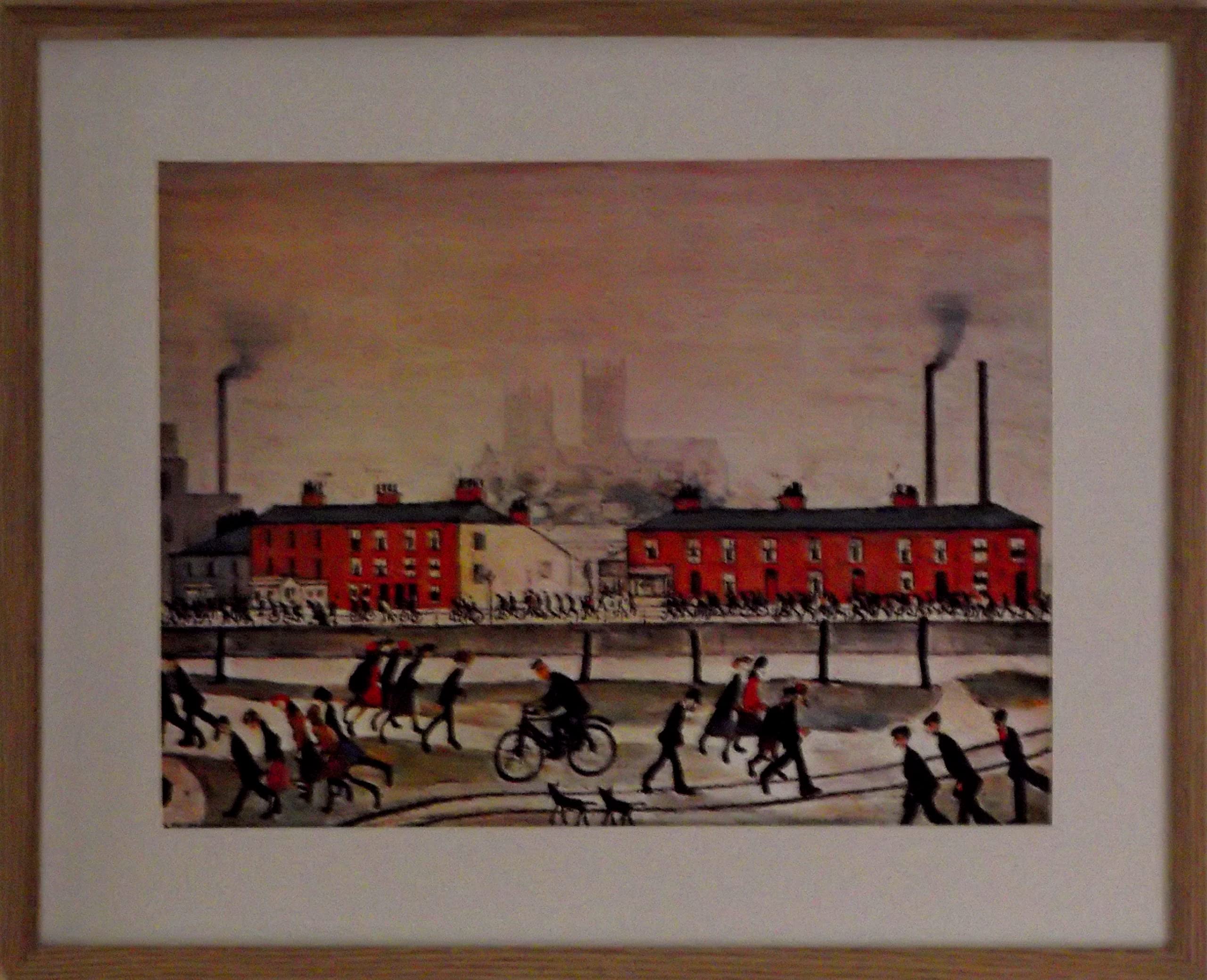 Stateoftheart-uk L S Lowry AUTHENTIC Print - LINCOLN - 21 x 17inch Light Wood Finish Frame with Mount and Large Image