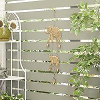 Vista 5 de Deco 79 Carillón de viento de elefante de metal con campanas, 10 x 2 x 28 pulgadas, latón