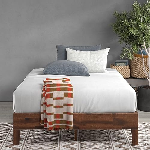 Miniatura 67 de Cama plataforma de madera sólida de lujo Zinus 12 pulgadas con cabecero de cama/no necesita resortes/soporte de madera con listón/acabado expreso