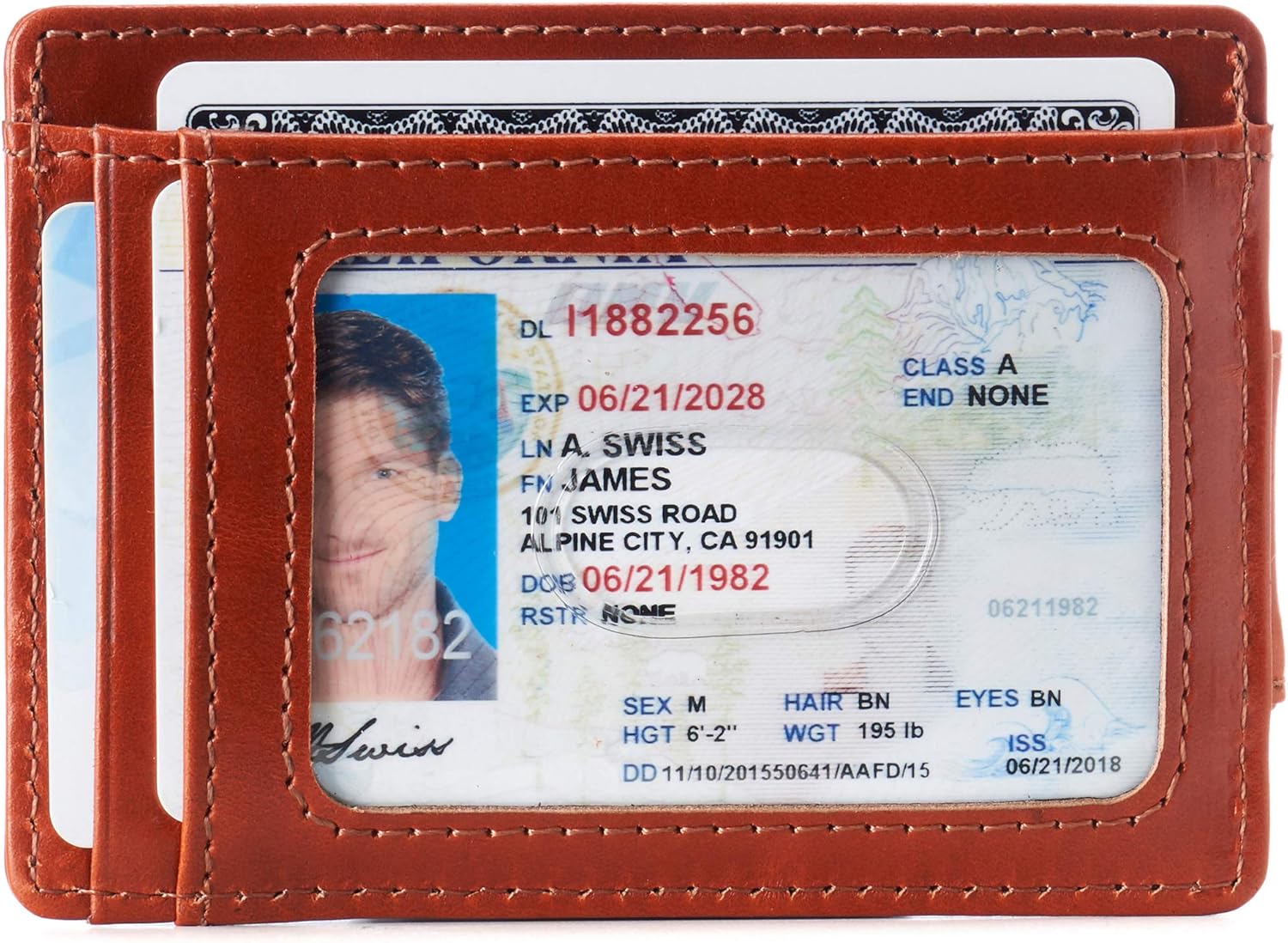 Alpine Swiss Harper Mens RFID Slim Money Clip Front Pocket Wallet Minimalist Leather ID Card Holder | RFID, Slim, Money Clip, Front Pocket, Minimalist, ID Card Holder - Image 2