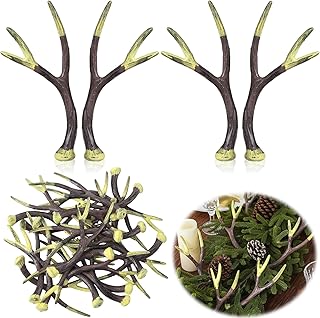 Jetec 12 Pairs Hunting Ornament Faux Deer Antler Decor Table Centerpieces Holiday Winter or Rustic Nature Flower Arrangement DIY paintable Weddings and Hunting Party Celebrations for DIY Crafts