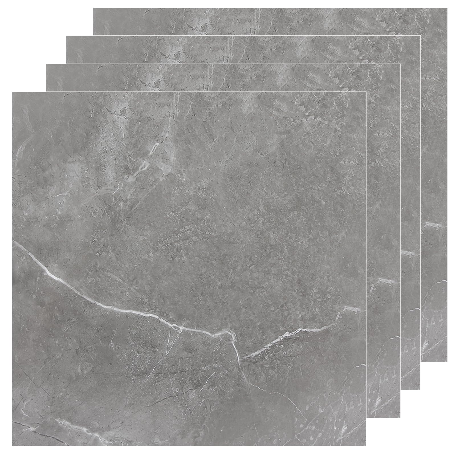 Photo 1 of AKOLAFE 40 Sheet Vinyl Flooring 12”x12” Peel and Stick Floor Tile Waterproof Grey Marble Vinyl Floor Tiles Clearance Self Adhesive Floor Tiles Sticky Renter Laminate Flooring Stick on Bathroom Kitchen