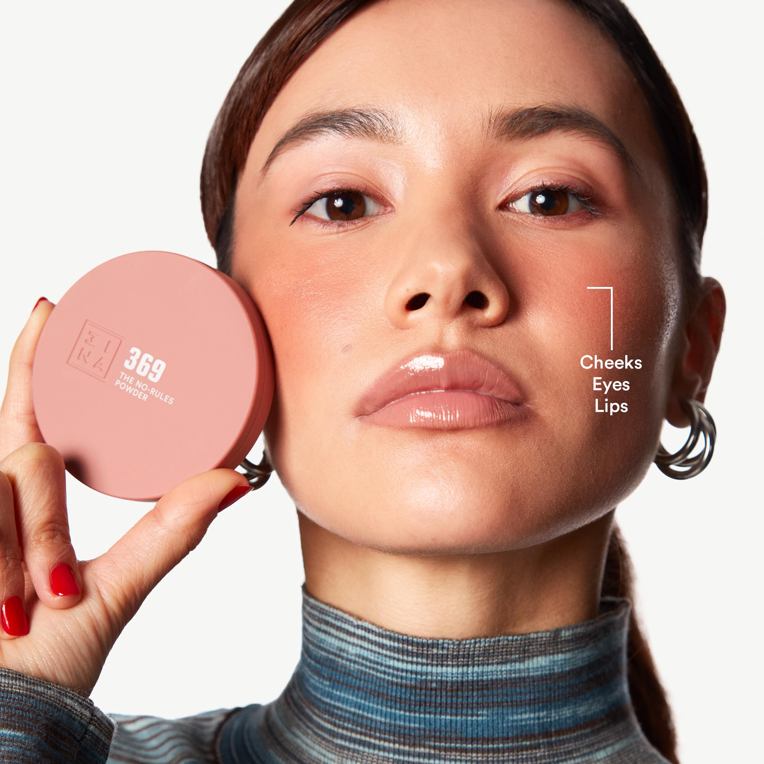 3INA MAKEUP - The No-Rules Powder 369 - Brown pink 3-in-1 Compact Powder with Hyaluronic Acid and Ceramides - Soft Formula - Image 2