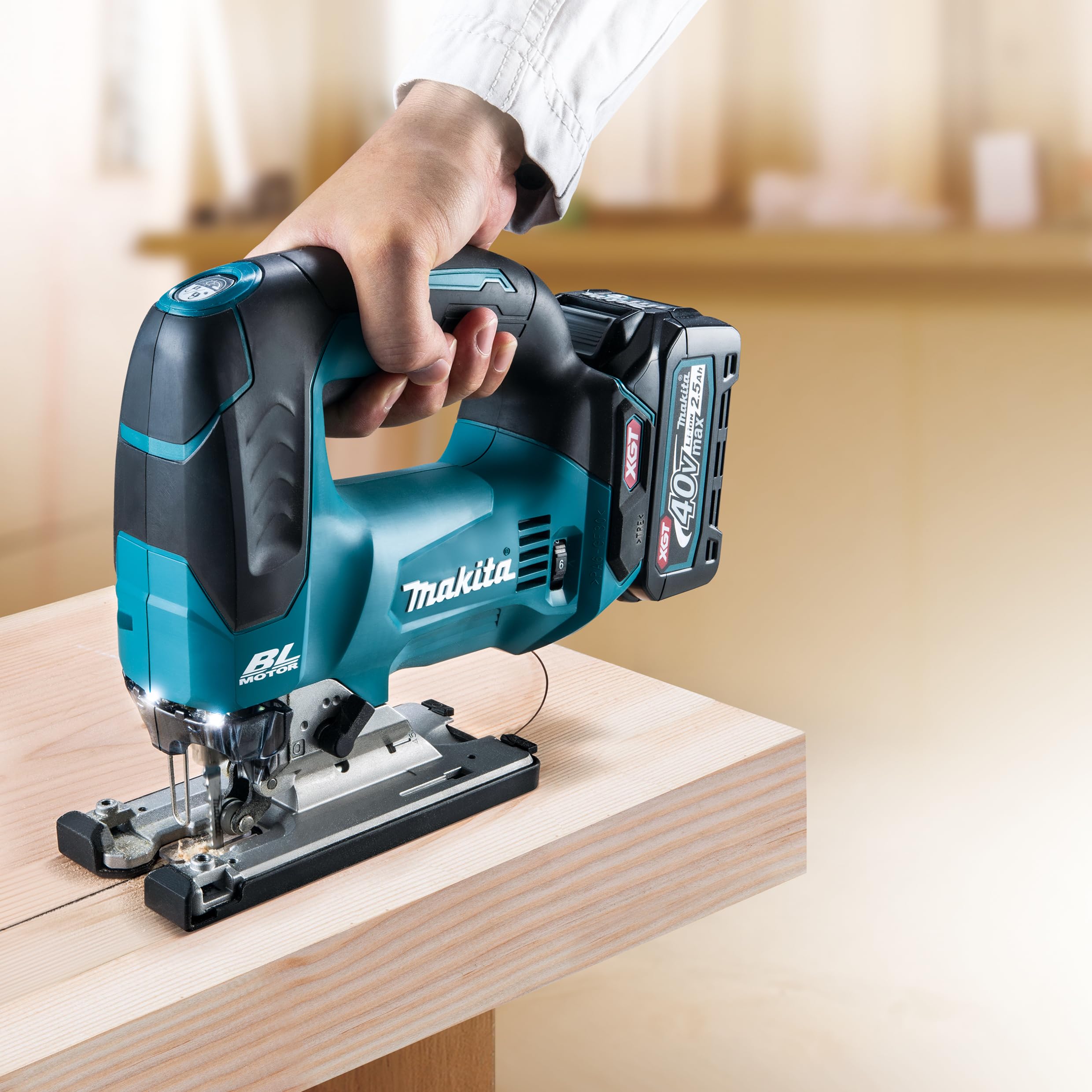 Makita JV002GZ - Sierra de calar colgante con batería (40 V, máx. (sin batería, sin cargador)