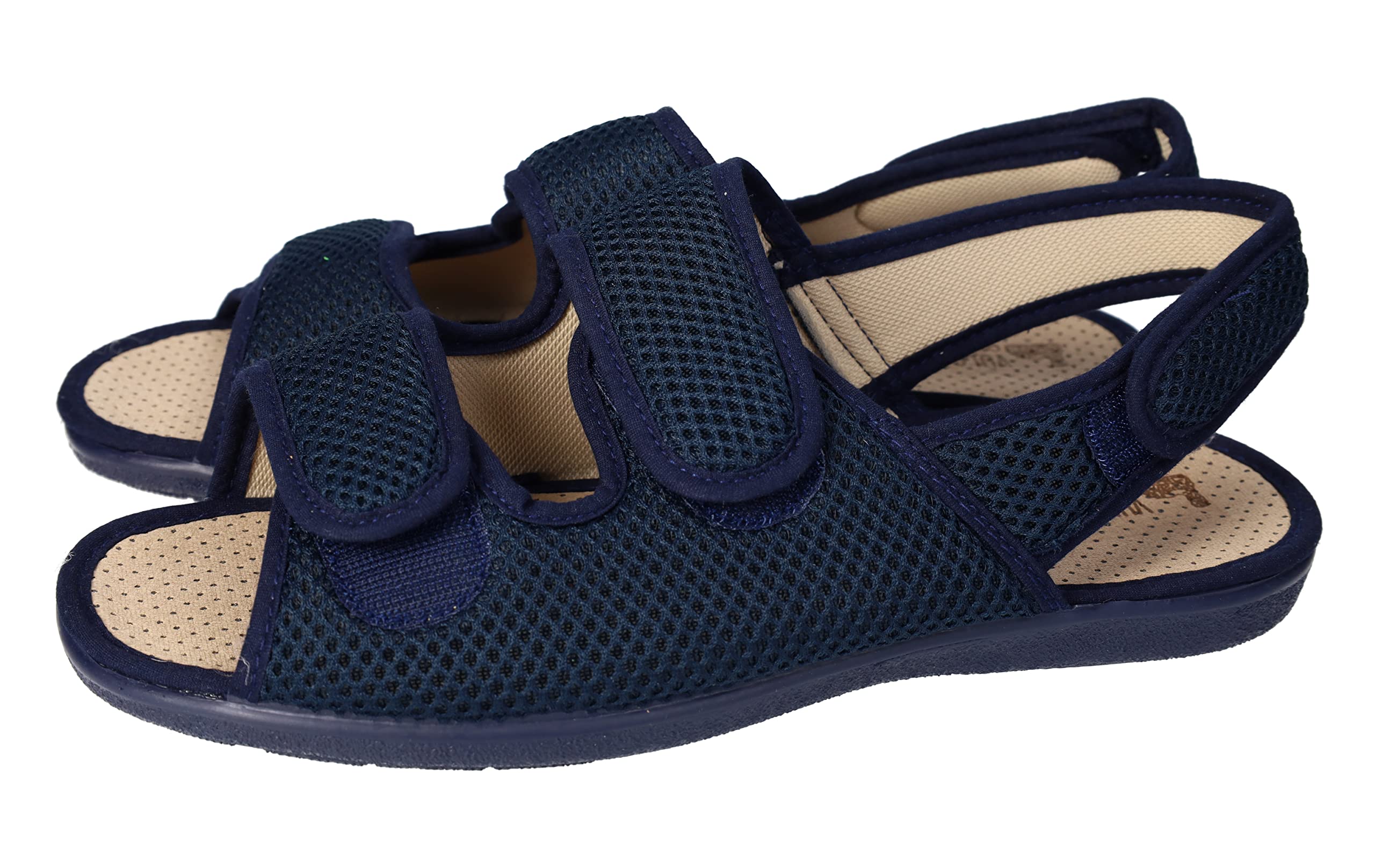 VULCA-BICHA 476 Chinelas Zapatillas Anchas Ajustables Azul Marino, Hechas en España Hombre Zapatillas CASA