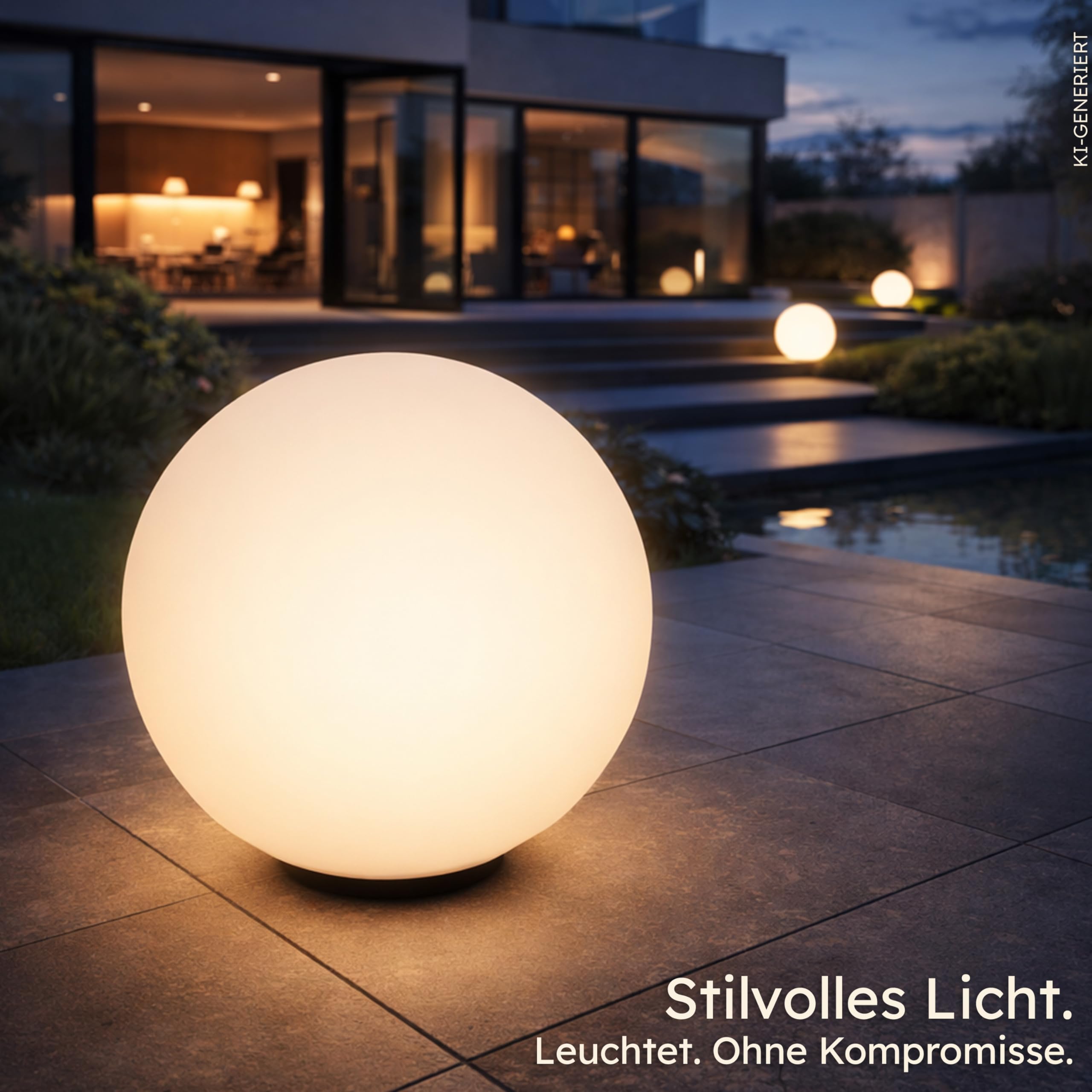 Esotec Solar Leuchtkugel Liana 50 CCT, multicolor, Fernbedienung, 2x Erdspieße, Li-Ion Akku, RGB LED Gartenkugel, Solarkugel, IP44, wetterfest, winterfest, außen, D=50cm, 102642