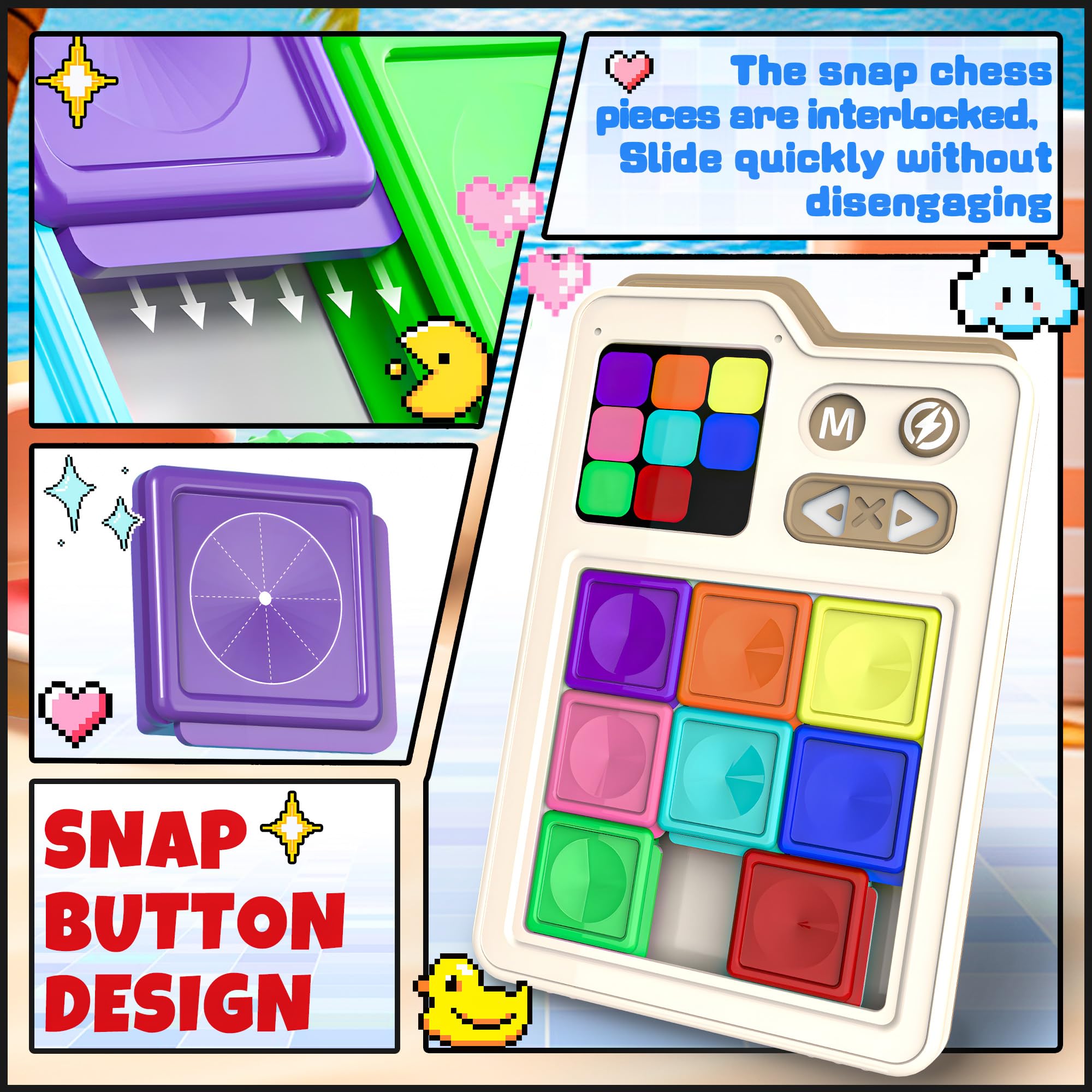 SMILESSKIDDO Super Slide Puzzle Games, Original 1000+ sfide e 3 modalità, puzzle rompicapo, puzzle super elettronico scorrevole giocattolo regali per bambini e adulti, divertente gioco di logica