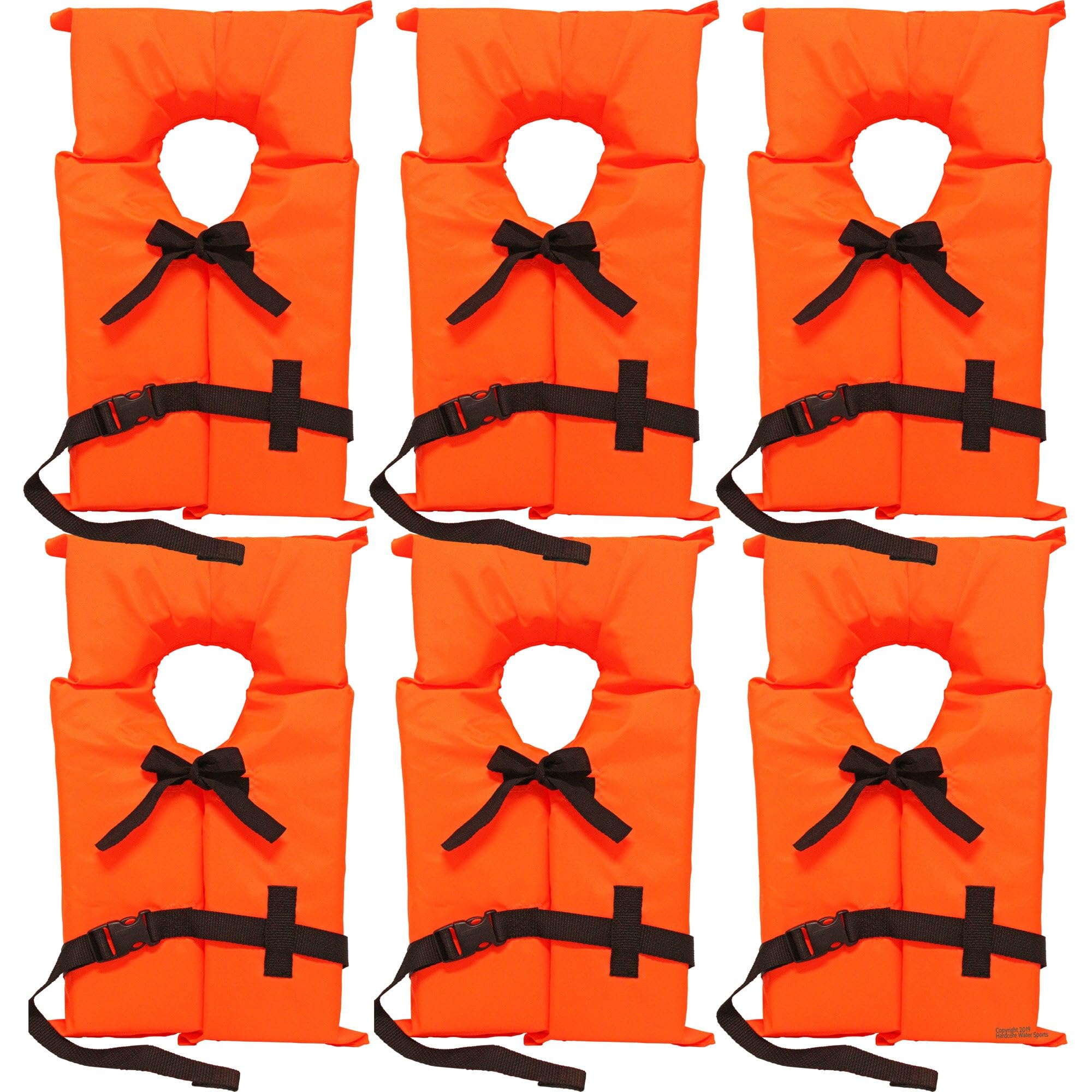 Hardcore 6 Pack Type II Keyhole Life Vests