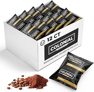 Colonial Coffee 12 Count Single Pot Coffee Packets – Signature Breakfast Blend, Medium Roast | Pre-Measured Frac Packs for 12 Cup Maker | Bulk Ground Gourmet Coffee for Home & Office