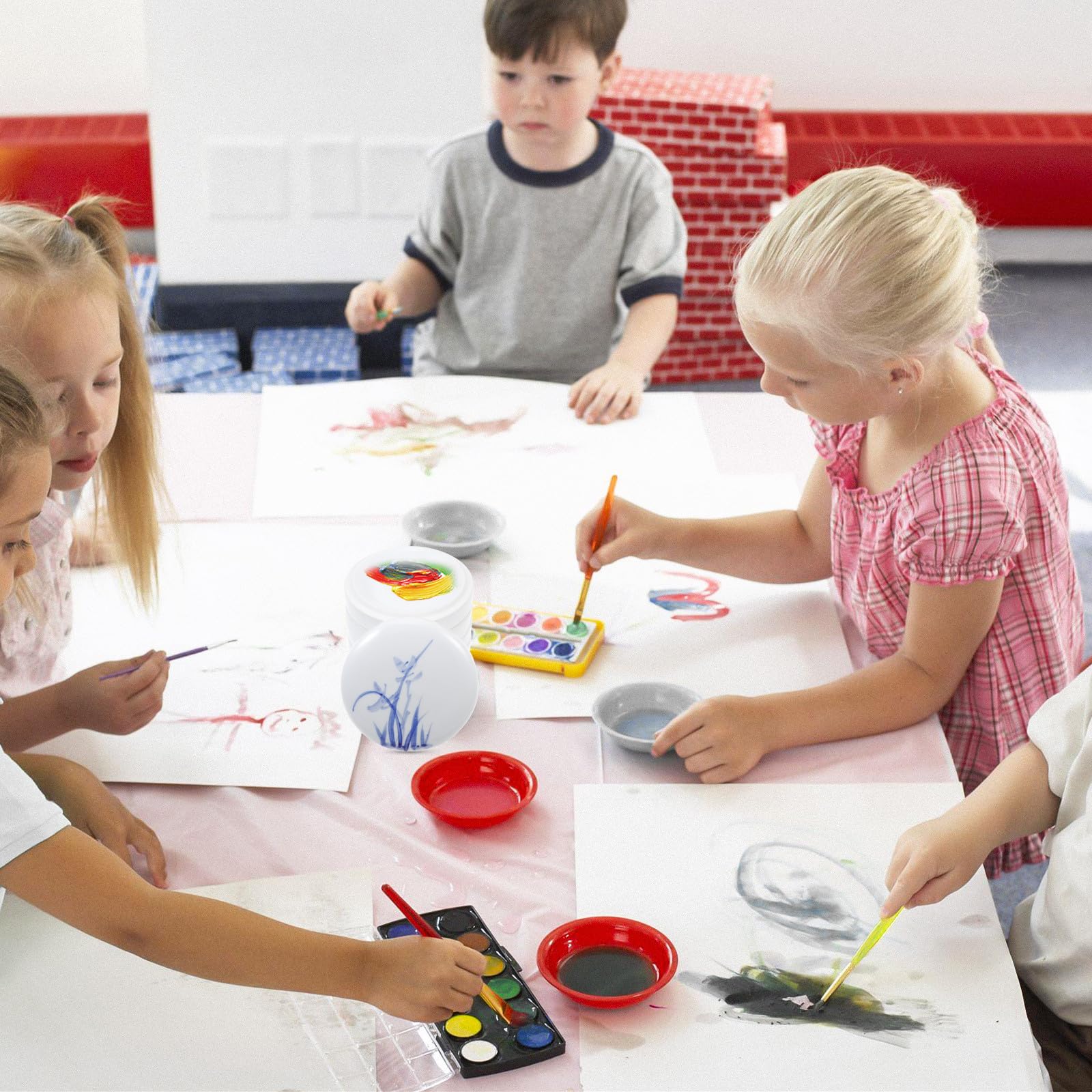 Keramik Leicht zu Reinigen mit 5 Schichten und Deckel Weiße Mischpalette für Gouache und Aquarell für Selbstgemacht Malerei und Künstler
