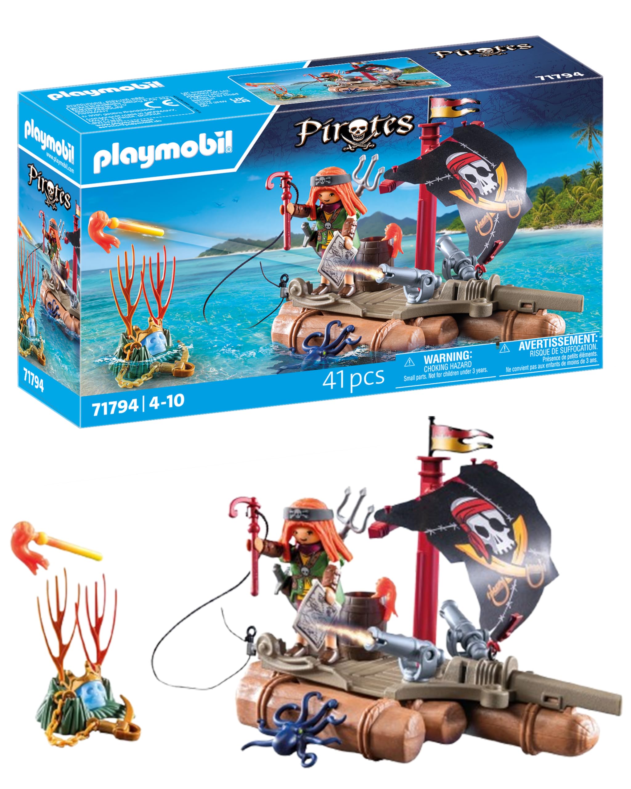 Amazon.com: Playmobil Pirate Raft with Treasure : Toys & Games