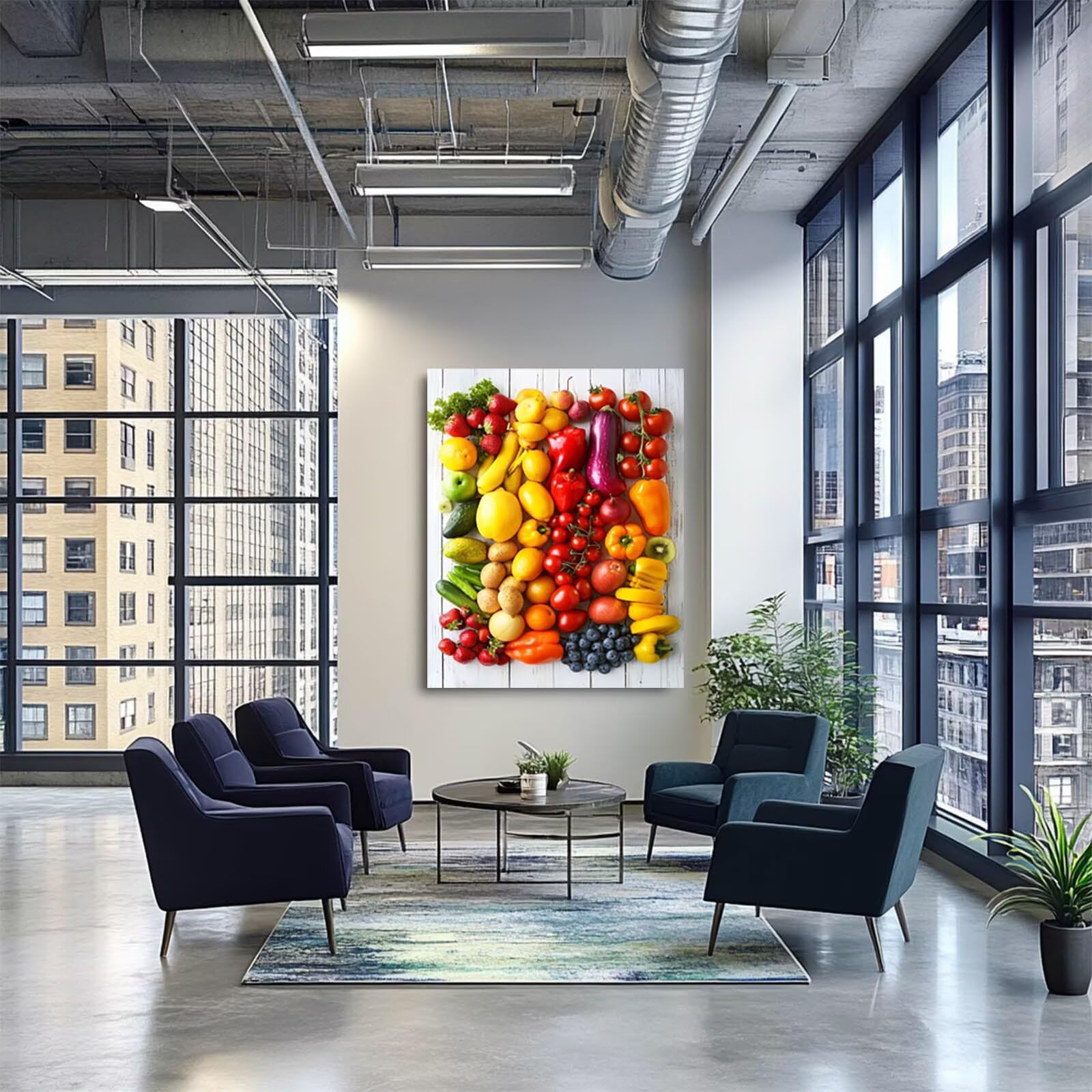 Farba warzywna po numerach dla dorosłych malowanie żywności według numerów dla dorosłych, materiały plastyczne z kolorowym płótnem do malowania 100 x 137 cm, 36 kolorów farby akrylowej i pędzla