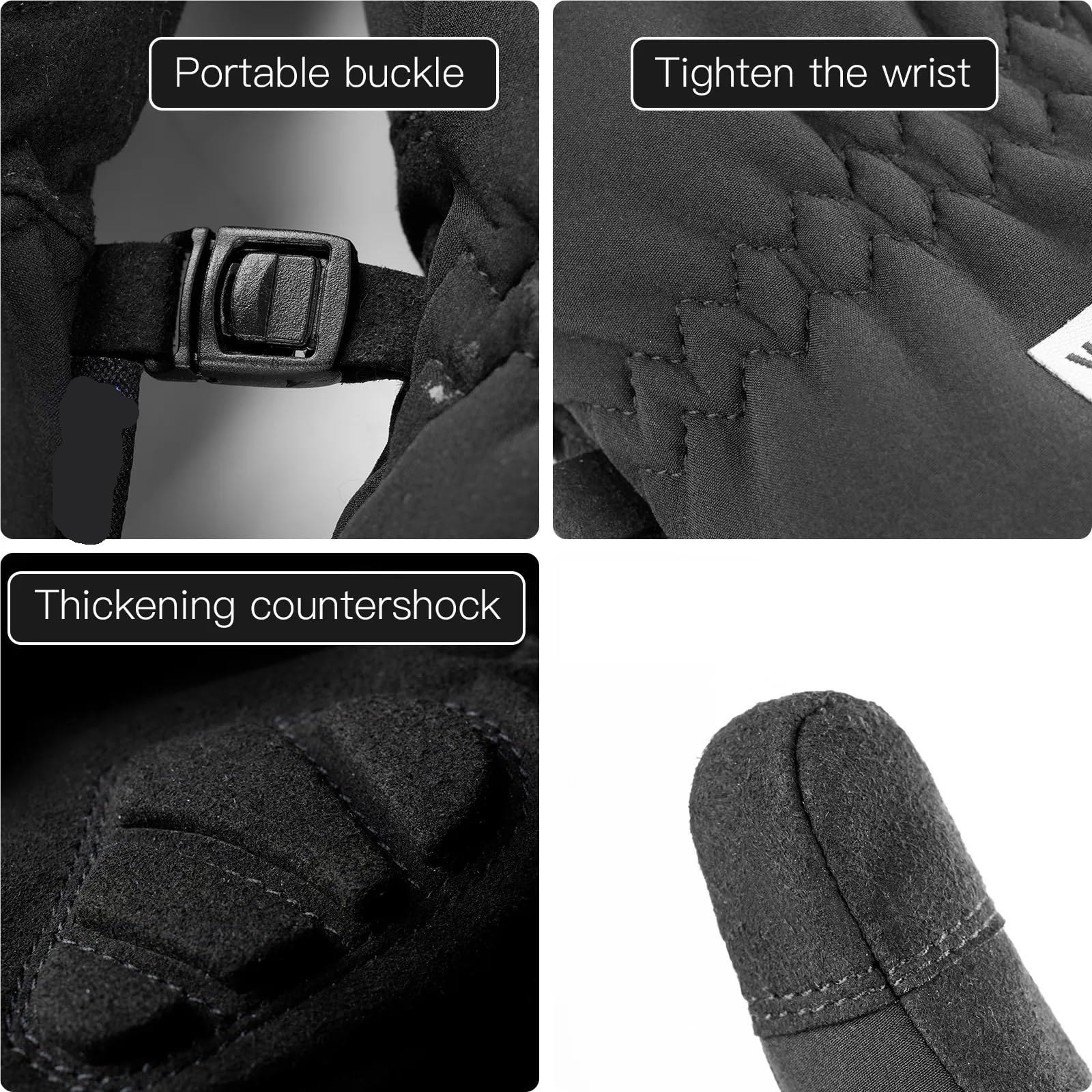 Gants d'escalade Housse de Guidon de Moto, Pare-Brise de vélo d'hiver, Gants de Cyclisme Coupe-Vent, poignée Chaude, Gants épais pour Escalade(L)