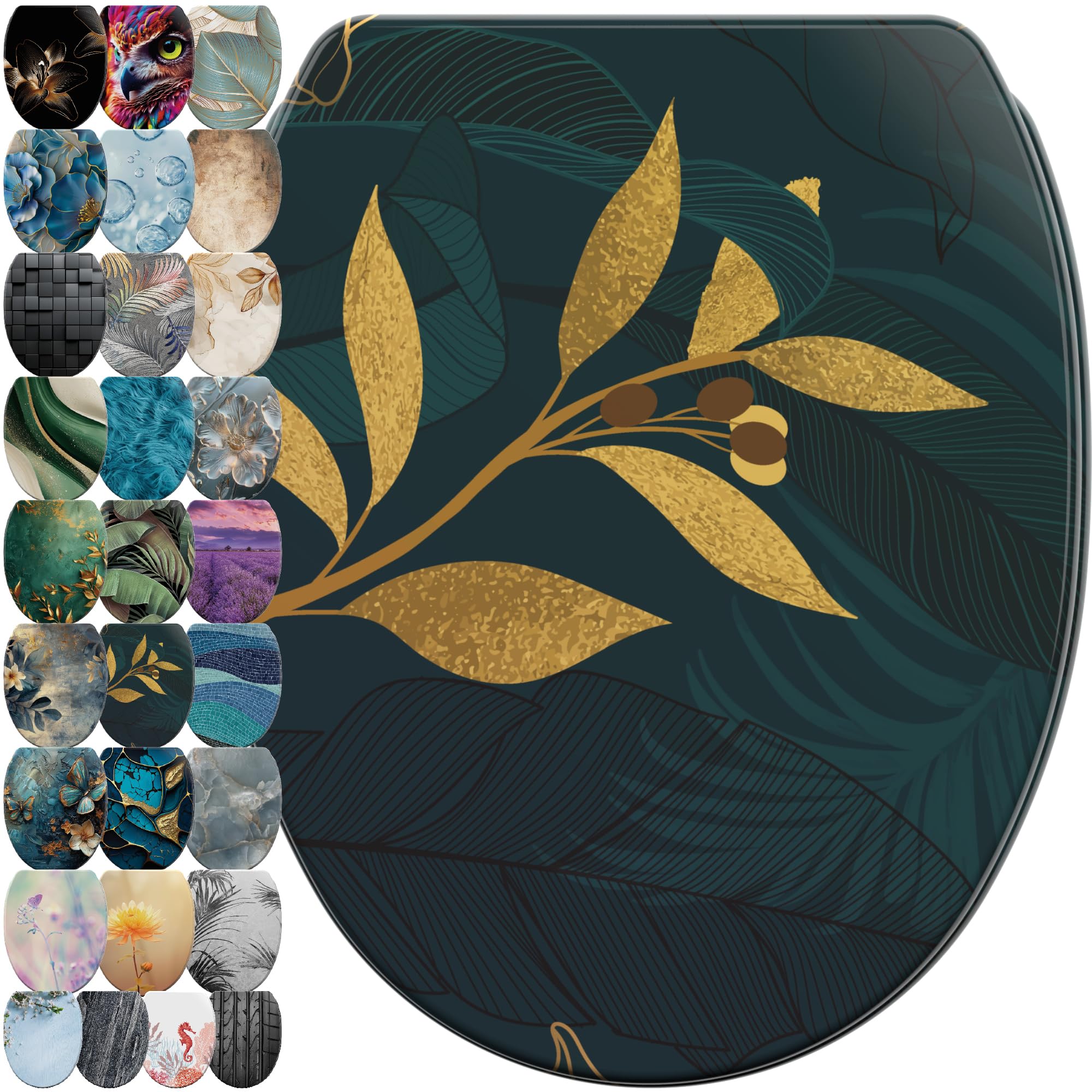 Sanilo Soft Close Toilet Seat with Quick Release, Toilet Lid Detachable at the Press of a Button, Easy Installation from Above (Luxury)