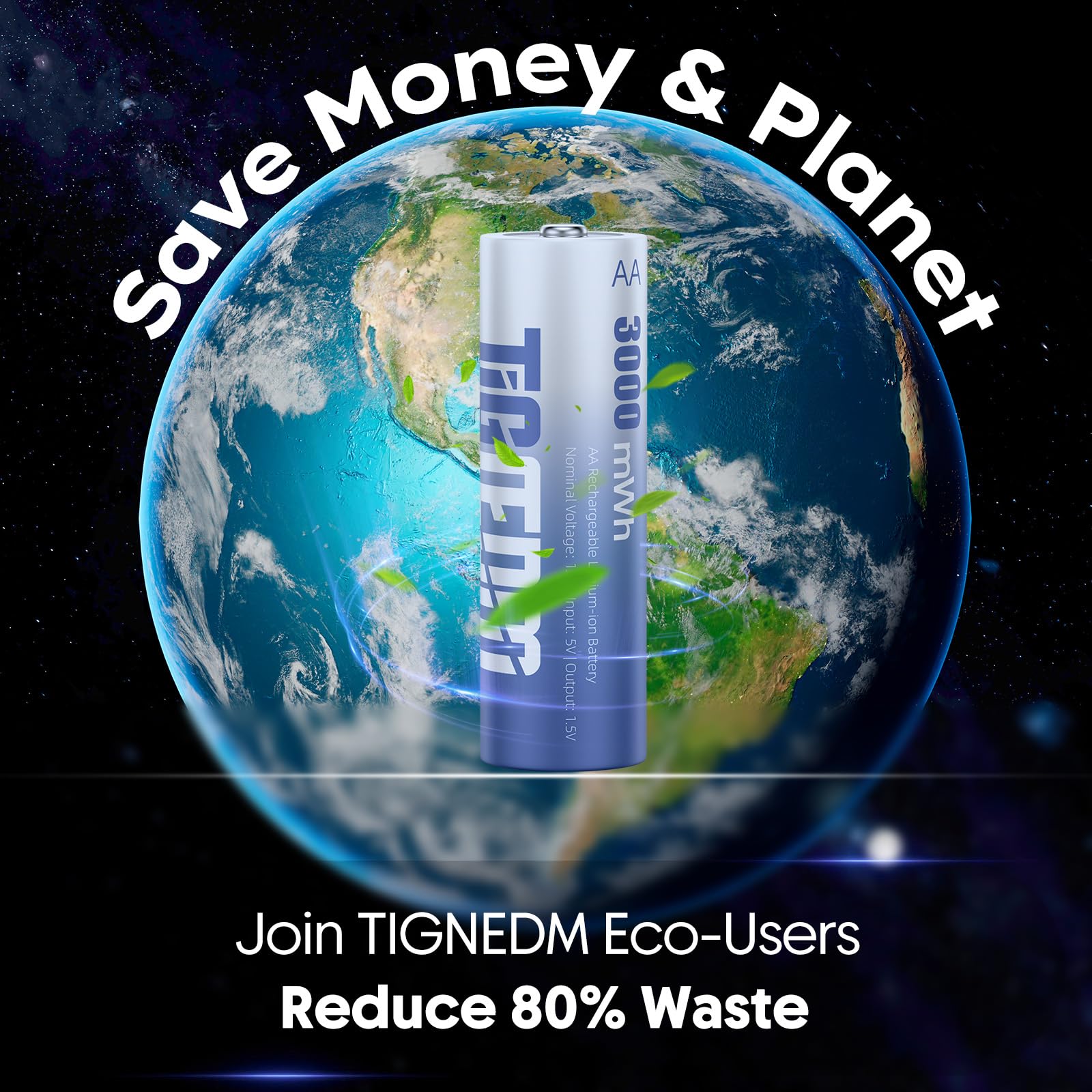 8PCS 1,5V AA Lithium Batterie Ricaricabili con Caricabatterie, 3000mWh Dobbia A Batterie Ricaricabili con scatola di Ricarica & stoccaggio in Uno per Flash (8pcs)