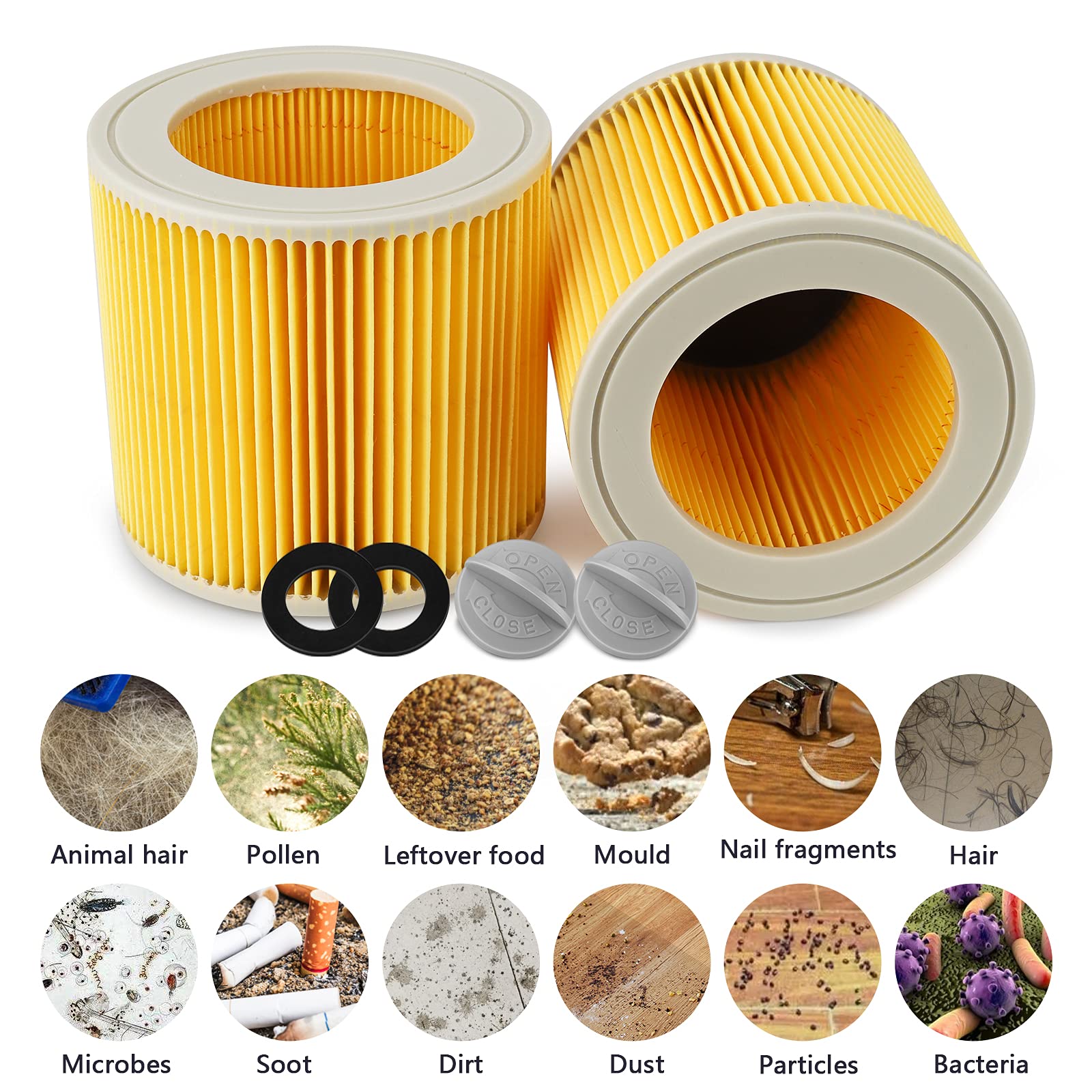 Filtro A Cartuccia Per Aspirapolvere Kärcher Umido/Asciutto - Compatibile Con WD2, WD3, MV2, MV3 Modelli - Foto 7