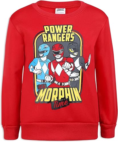 Miniatura 2 de Power Rangers Morphin Red Ranger, Blue Ranger, and Grey Ranger Boys Pullover Sweatshirt and Pants Set for Little Kids Red